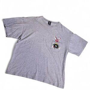 Warner Bros. Light Gray Tee with Cartoon Design